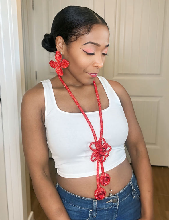 Poinsettia Crimson Earrings