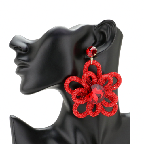 Crystal Love Crimson Earrings